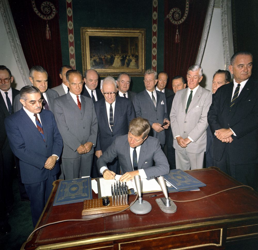 President Kennedy signing the LTBT