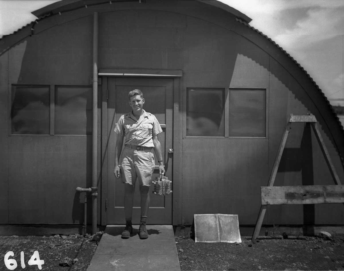 Harold Agnew with the Plutonium Core
