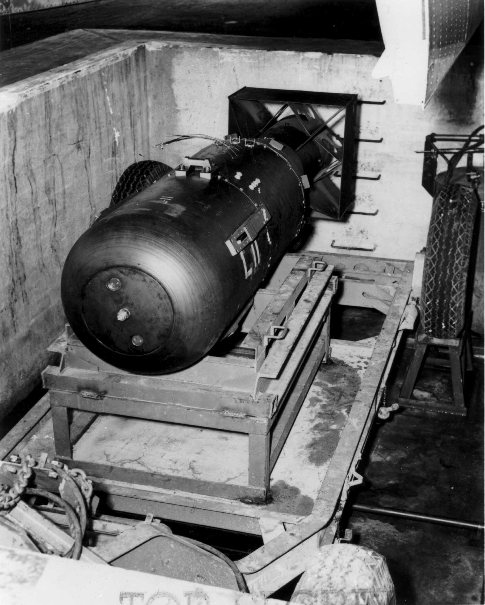 Little Boy Bomb in the bomb pit