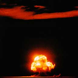 Color photograph of the Trinity Test